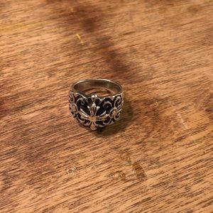 925 Silver Cross Ring with scroll work